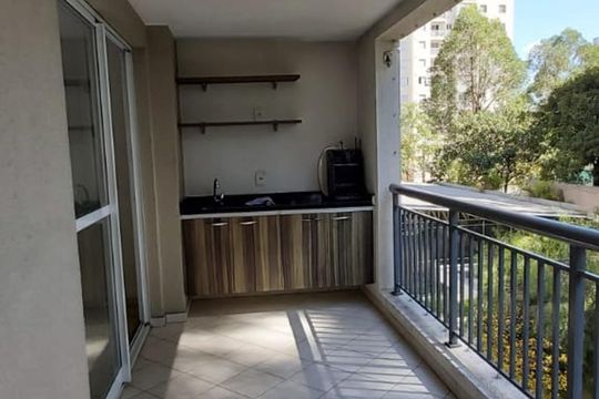 Varanda da Sala de apartamento à venda com 2 quartos, 87m² em Parque Reboucas, São Paulo