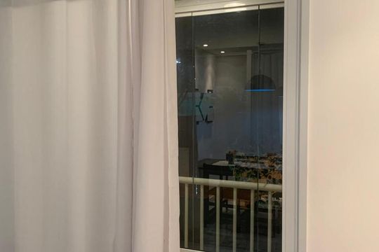 Varanda da Sala de apartamento à venda com 1 quarto, 48m² em Parque Reboucas, São Paulo