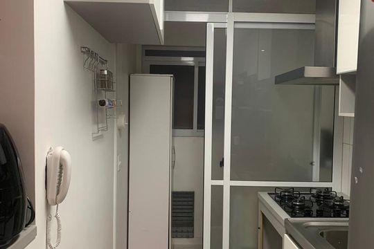 Cozinha de apartamento à venda com 1 quarto, 48m² em Parque Reboucas, São Paulo