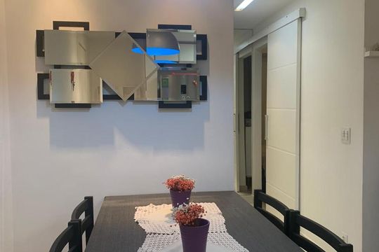 Sala de apartamento à venda com 1 quarto, 48m² em Parque Reboucas, São Paulo