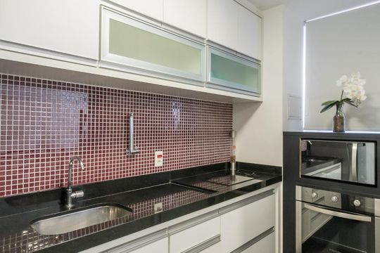 Cozinha de apartamento para alugar com 1 quarto, 37m² em Brooklin Paulista, São Paulo