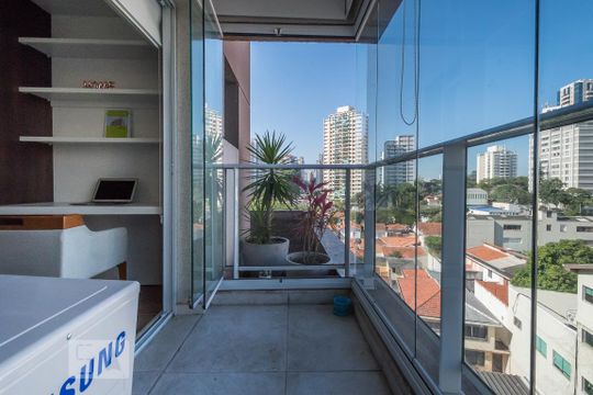 Varanda de apartamento para alugar com 1 quarto, 37m² em Brooklin Paulista, São Paulo
