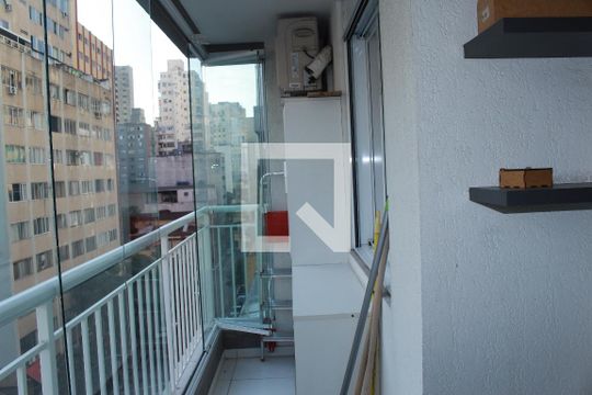 Varanda da Sala/cozinha de apartamento para alugar com 1 quarto, 36m² em República, São Paulo