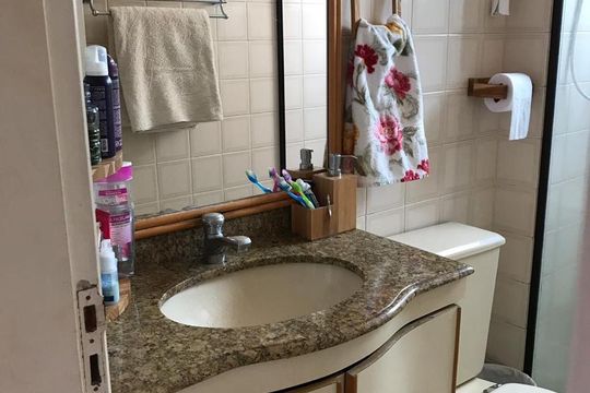Banheiro de apartamento para alugar com 2 quartos, 54m² em Vila Mangalot, São Paulo