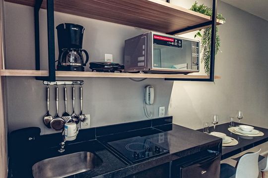 Cozinha de kitnet/studio para alugar com 1 quarto, 30m² em Vila Olímpia, São Paulo