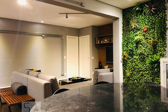 Sala de apartamento para alugar com 1 quarto, 73m² em Jardim Fonte do Morumbi, São Paulo