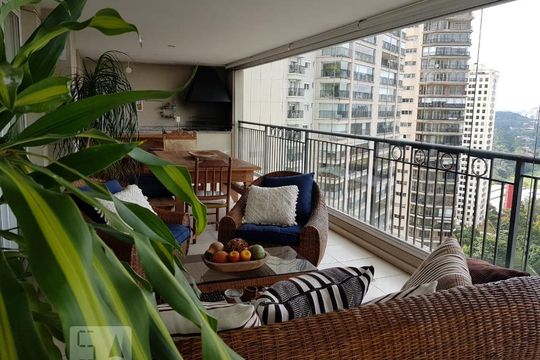 Varanda da Sala de apartamento para alugar com 3 quartos, 250m² em Jardim Fonte do Morumbi, São Paulo