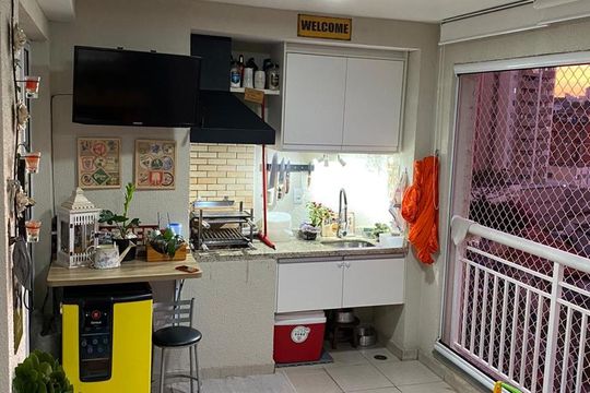 Varanda da Sala de apartamento à venda com 2 quartos, 94m² em Vila Gumercindo, São Paulo