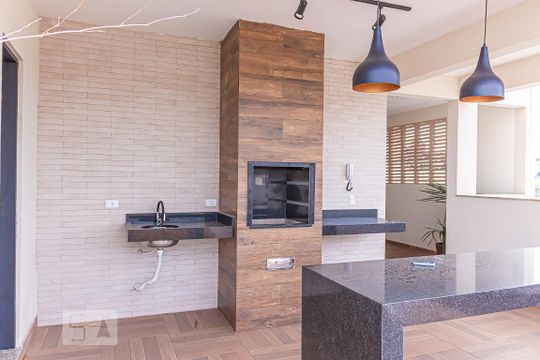 Área comum - Churrasqueira de kitnet/studio para alugar com 1 quarto, 27m² em Jardim da Glória, São Paulo