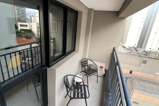 Varanda  de kitnet/studio para alugar com 1 quarto, 21m² em Vila Mariana, São Paulo