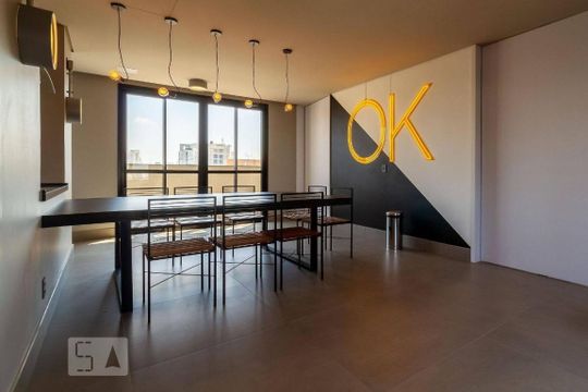 Área comum - Sala de Reunião de kitnet/studio para alugar com 1 quarto, 21m² em Vila Mariana, São Paulo