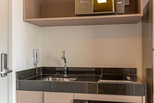 Kitnet - Cozinha de apartamento para alugar com 1 quarto, 16m² em Vila Mariana, São Paulo