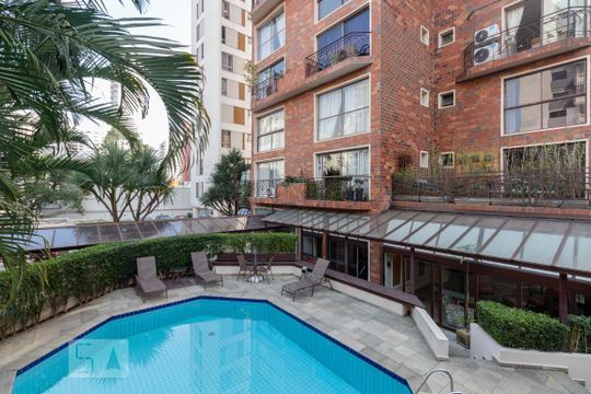 Área comum - Piscina de apartamento para alugar com 1 quarto, 60m² em Vila Nova Conceição, São Paulo
