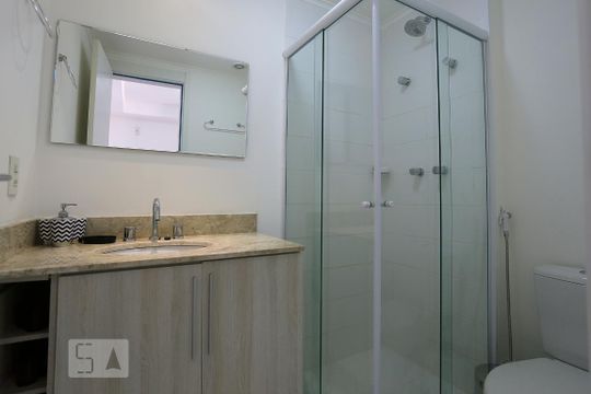 Banheiro de kitnet/studio à venda com 1 quarto, 32m² em Brooklin Paulista, São Paulo