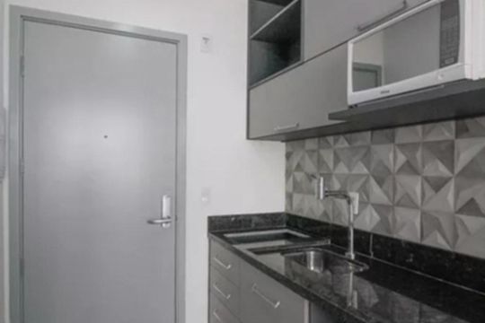 Cozinha de kitnet/studio à venda com 1 quarto, 22m² em Centro, São Paulo