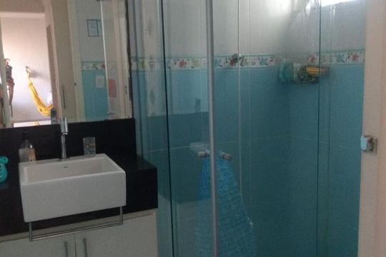 Banheiro Social de apartamento à venda com 2 quartos, 63m² em Vila Parque Jabaquara, São Paulo