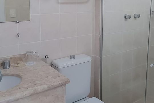 Banheiro de kitnet/studio à venda com 1 quarto, 44m² em Centro, Santo André