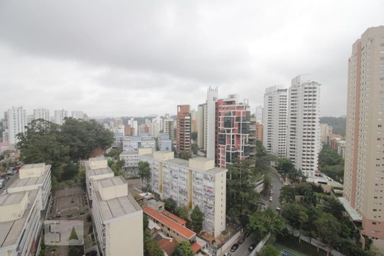 Vista da varanda de kitnet/studio à venda com 1 quarto, 36m² em Real Parque, São Paulo