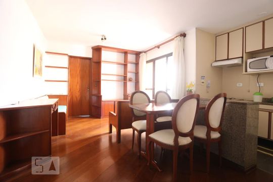 Sala e Cozinha de apartamento à venda com 1 quarto, 42m² em Santa Cecília, São Paulo