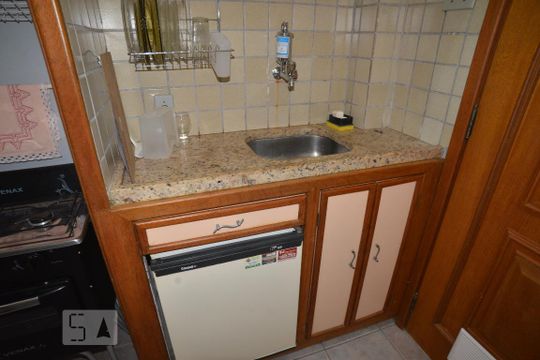 Cozinha de kitnet/studio para alugar com 1 quarto, 27m² em Flamengo, Rio de Janeiro