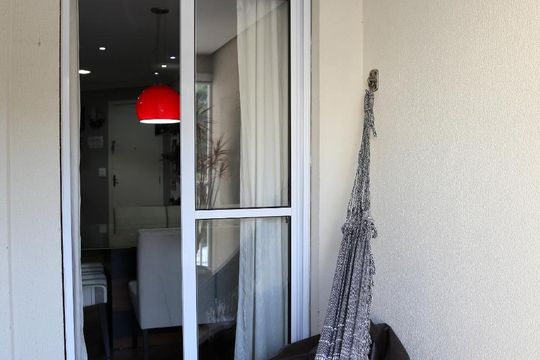 Varanda da Sala de apartamento à venda com 2 quartos, 68m² em Jardim Henriqueta, Taboão da Serra