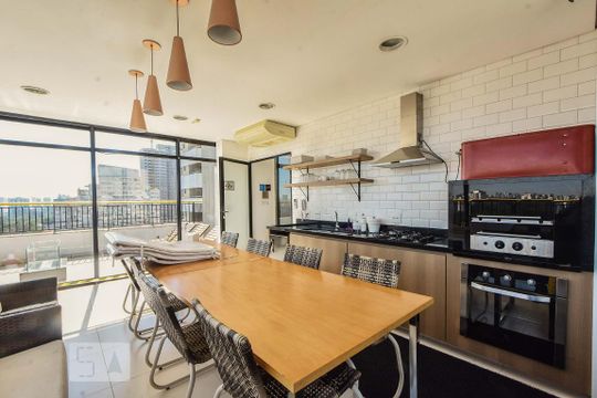 Área Gourmet de kitnet/studio à venda com 1 quarto, 35m² em Santo Amaro, São Paulo