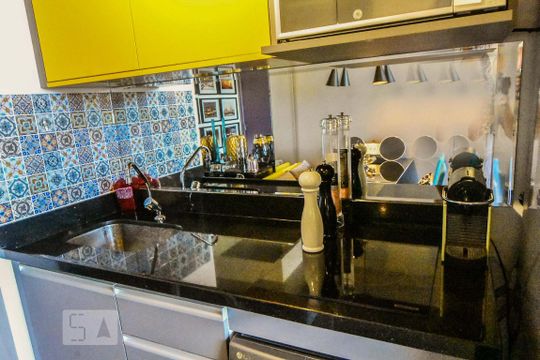 Cozinha de kitnet/studio à venda com 1 quarto, 35m² em Santo Amaro, São Paulo