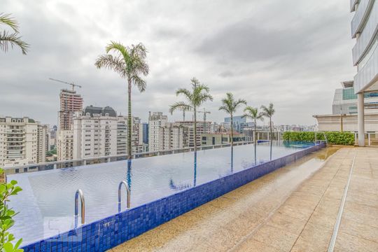 Piscina de kitnet/studio para alugar com 1 quarto, 54m² em Vila Nova Conceição, São Paulo