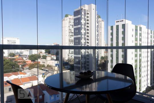 Varanda com vista de kitnet/studio para alugar com 1 quarto, 35m² em Vila Mariana, São Paulo