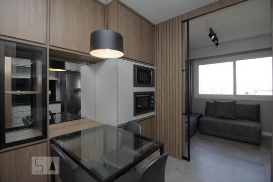 Cozinha de kitnet/studio à venda com 1 quarto, 40m² em Nossa Senhora das Gracas, Canoas
