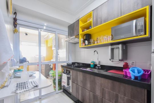 Cozinha de apartamento para alugar com 2 quartos, 65m² em Jardim Novo Santo Amaro, São Paulo