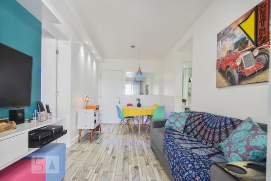 Sala de Estar de apartamento à venda com 2 quartos, 65m² em Jardim Novo Santo Amaro, São Paulo