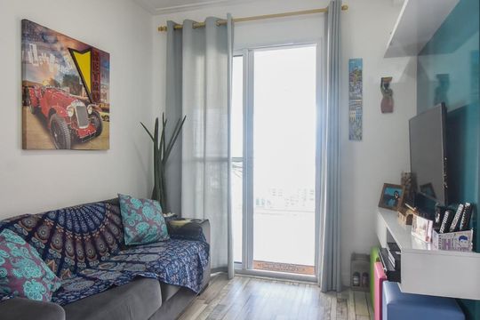 Sala de Estar de apartamento à venda com 2 quartos, 65m² em Jardim Novo Santo Amaro, São Paulo