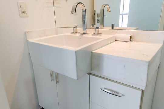 Banheiro - Torneira de kitnet/studio à venda com 1 quarto, 50m² em Vila Gertrudes, São Paulo