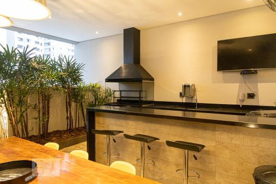 Área comum - Churrasqueira de kitnet/studio para alugar com 1 quarto, 40m² em Bela Vista, São Paulo