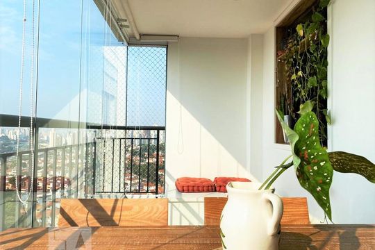 Varanda da Sala de apartamento à venda com 2 quartos, 71m² em Jardim da Glória, São Paulo