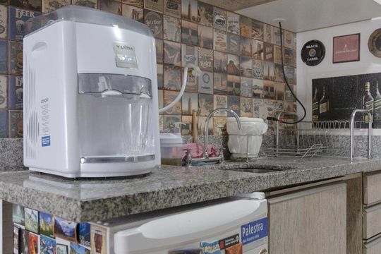 Cozinha de kitnet/studio para alugar com 1 quarto, 28m² em Bela Vista, São Paulo