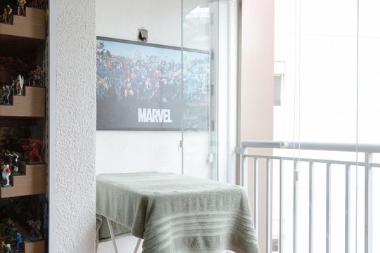 Varanda de kitnet/studio para alugar com 1 quarto, 28m² em Bela Vista, São Paulo