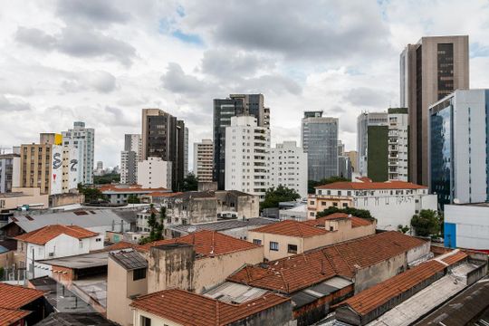 Vista da Sala de apartamento à venda com 1 quarto, 39m² em Pinheiros, São Paulo