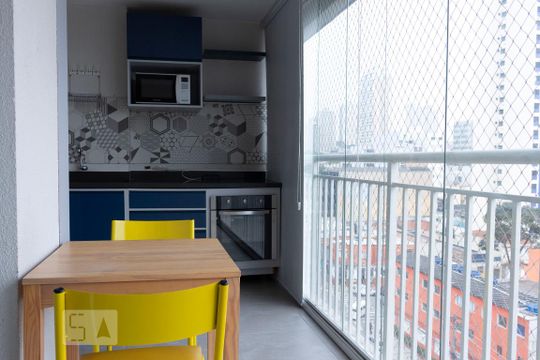 Varanda gourmet de kitnet/studio para alugar com 1 quarto, 34m² em Ipiranga, São Paulo