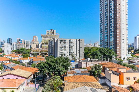 Vista Sala de apartamento à venda com 2 quartos, 66m² em Jardim das Acácias, São Paulo