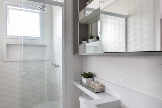 Banheiro da Suíte de apartamento para alugar com 2 quartos, 50m² em Vila Bertioga, São Paulo