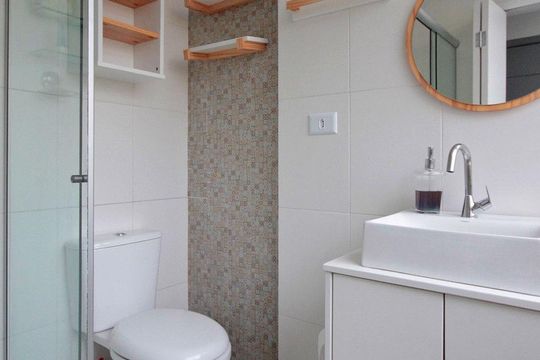 Banheiro de apartamento à venda com 1 quarto, 37m² em Santa Cecília, São Paulo