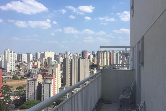 Varanda da Sala de apartamento à venda com 1 quarto, 55m² em Liberdade, São Paulo