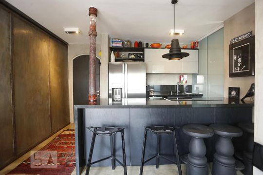Cozinha de kitnet/studio à venda com 1 quarto, 45m² em Santa Cecília, São Paulo