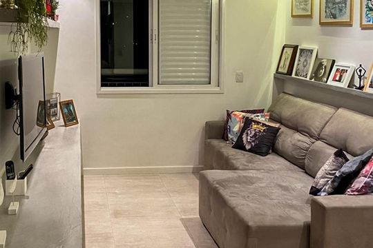 Sala de apartamento para alugar com 2 quartos, 107m² em Empresarial 18 do Forte, Barueri
