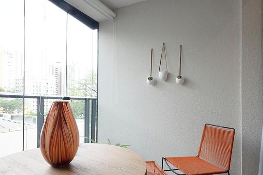Quarto - Varanda de kitnet/studio para alugar com 1 quarto, 25m² em Cerqueira César, São Paulo