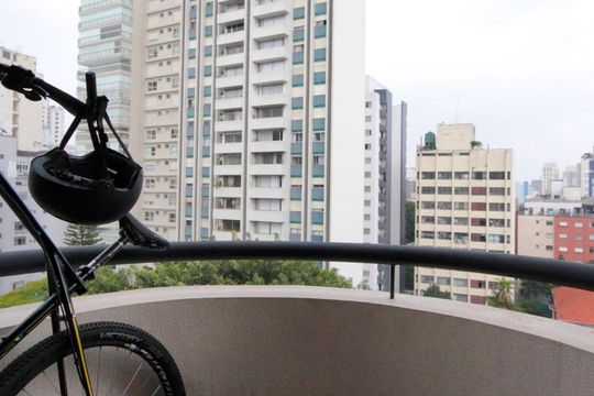 Varanda de apartamento à venda com 1 quarto, 48m² em Santa Cecília, São Paulo
