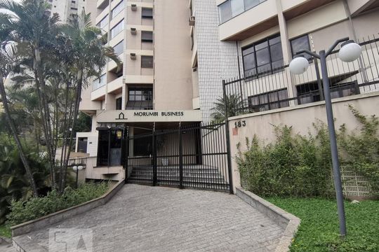 Fachada do Condomínio de apartamento à venda com 1 quarto, 42m² em Paraíso do Morumbi, São Paulo