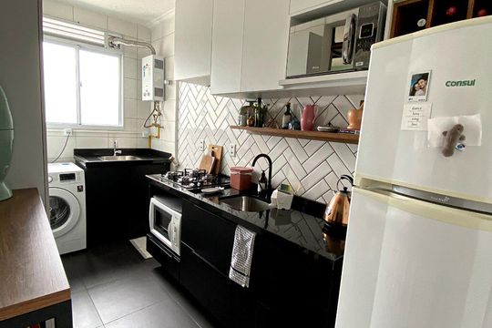Cozinha de apartamento à venda com 2 quartos, 50m² em Vila Rosa, Novo Hamburgo